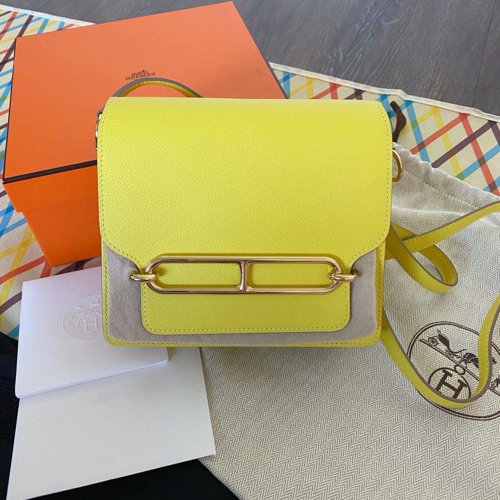 Hermes Mini Sac Roulis Lime Evercolor
